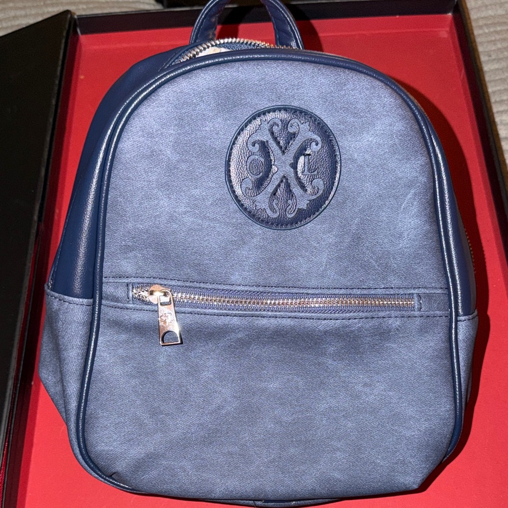 CXL by Christian Lacroix Indigo Denim  Mini Backpack with Embroidered Logo